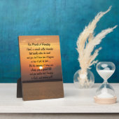 Mirakel van vriendschap Poem Plaque Fotoplaat (Zijkant)