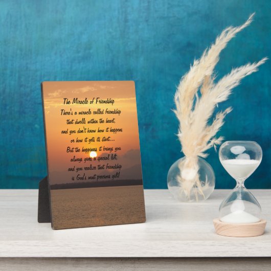 Mirakel van vriendschap Poem Plaque Fotoplaat (Zijkant)