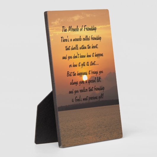 Mirakel van vriendschap Poem Plaque Fotoplaat (Zijkant)
