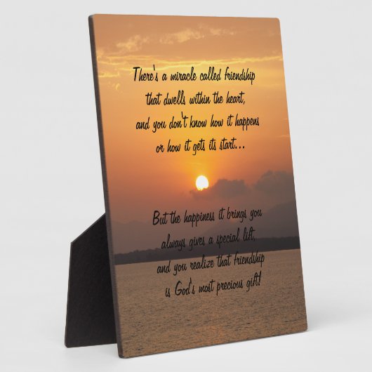 Mirakel van vriendschap Poem Plaque Fotoplaat (Zijkant)
