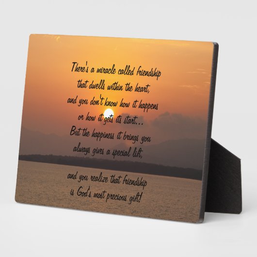 Mirakel van vriendschap Poem Plaque Fotoplaat (Zijkant)
