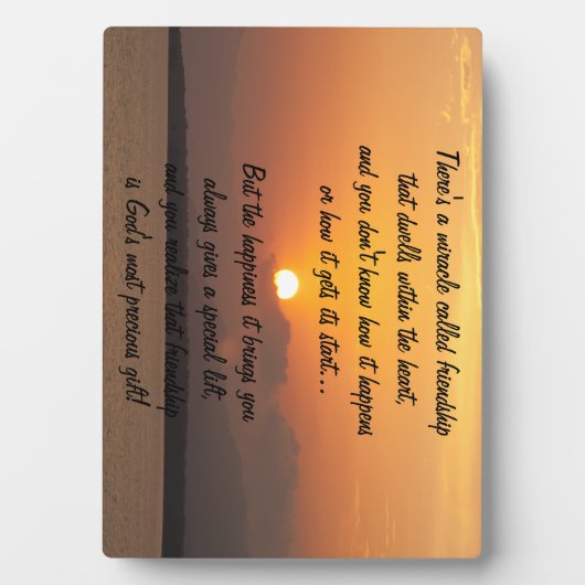Mirakel van vriendschap Poem Plaque Fotoplaat (voorkant)