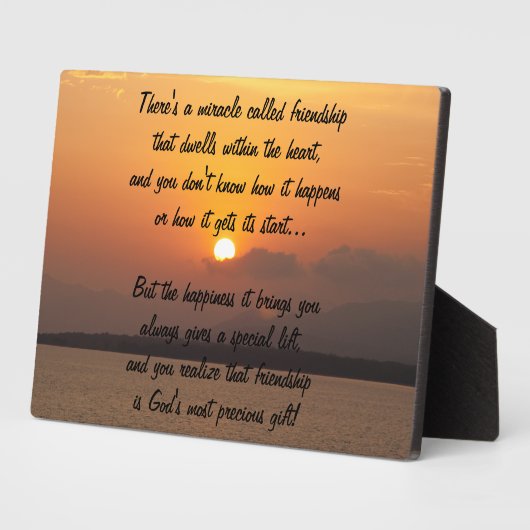 Mirakel van vriendschap Poem Plaque Fotoplaat (Zijkant)