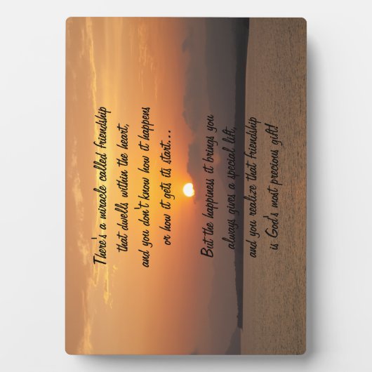Mirakel van vriendschap Poem Plaque Fotoplaat (voorkant)