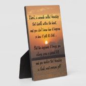 Mirakel van vriendschap Zonsondergang Gedicht Plaq Fotoplaat (Zijkant)