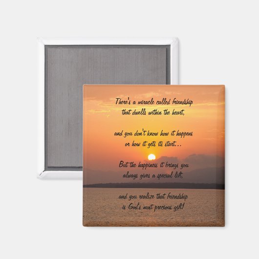 Mirakel van vriendschapsgedicht Magnet (Voorkant / Achterkant)