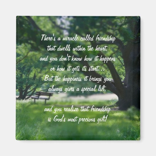 Mirakel van vriendschapsgedicht Magnet (Voorkant)