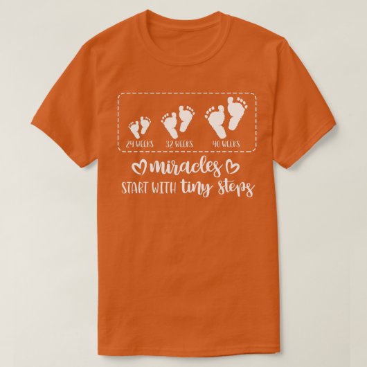 Mirakels beginnen met kleine stappen Baby Feet Neu T-shirt (Design voorkant)