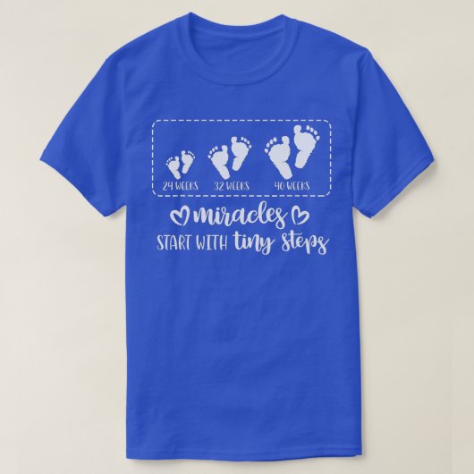 Mirakels beginnen met kleine stappen Baby Feet Neu T-shirt (Design voorkant)