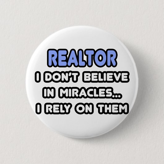 Mirakels en Realtors Ronde Button 5,7 Cm (Voorkant)