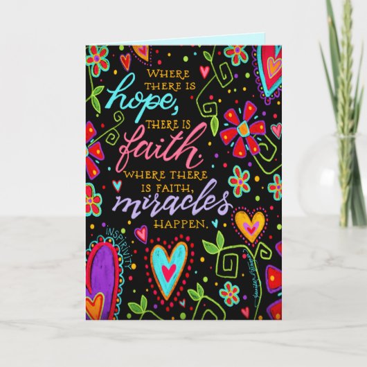 "Mirakels gebeuren" Geïnspireerde Kaart (Voorkant)