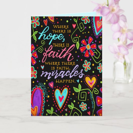 "Mirakels gebeuren" Geïnspireerde Kaart (Orchidee)