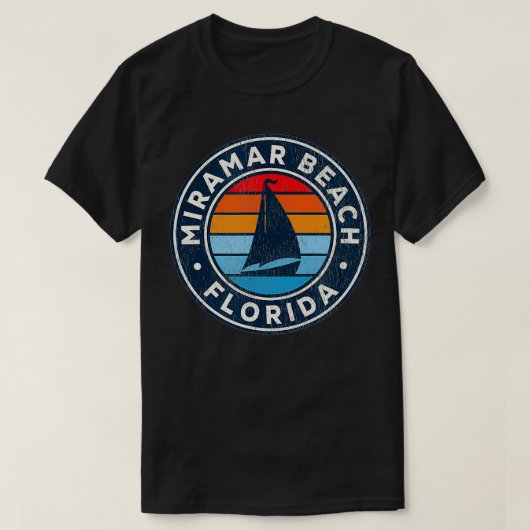 Miramar Beach Florida FL  zeilboot Retro 70 T-shirt (Design voorkant)