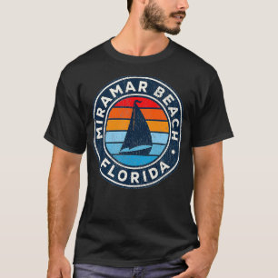 Miramar Beach Florida FL zeilboot Retro 70 T-shirt