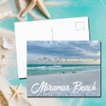 Miramar Beach Florida Mooie oceaan fotografie Briefkaart<br><div class="desc">Groeten uit het prachtige Miramar Beach Florida. Prachtige smaragdgroene kustfotografie van de zandlopers aan de rand van de oceaan golven op het zand.  briefkaarten aan zee van Destin in de zomer.</div>