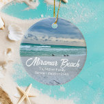 Miramar Beach Florida Mooie vakantie Kerstmis Keramisch Ornament<br><div class="desc">Prachtig Miramar Beach Florida kerstcadeau. Prachtige smaragdgroene kustfotografie van de zandlopers aan de rand van de oceaan golven op het zand.  aandenken aan zee vanuit Destin in de zomer.</div>