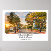 Miramar Beach Florida Poster, Aquarel, Op Maat Poster (Voorkant)