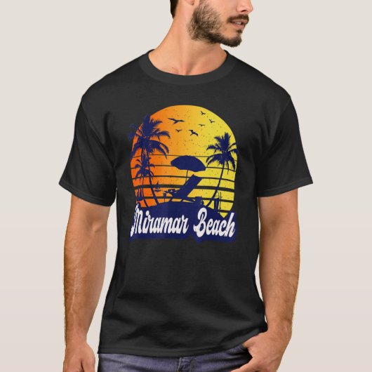 Miramar Beach Florida Sunset Beach Retro T-shirt (Voorkant)
