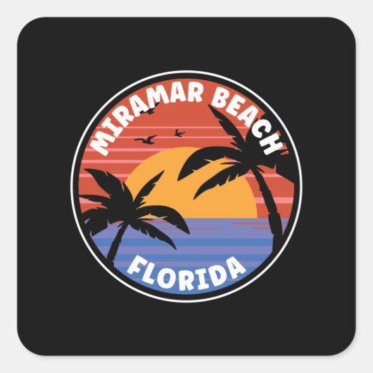 Miramar Beach Florida Sunset Paradise Vierkante Sticker (Voorkant)