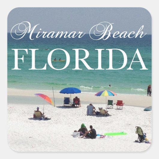 Miramar Beach Florida Vierkante Sticker (Voorkant)