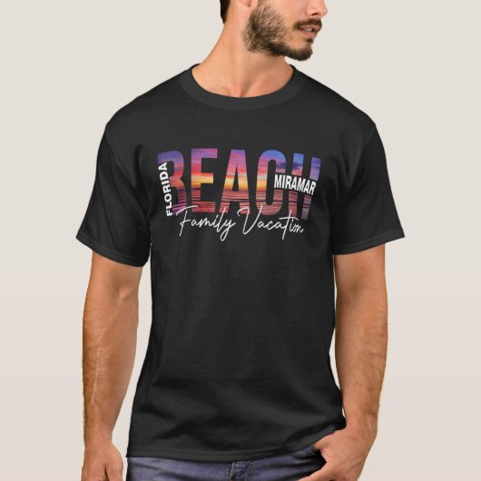Miramar Beach Palm Trees Beach Florida Vacation Fa T-shirt (Voorkant)