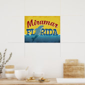 Miramar Florida Dolphin Vintage Travel Poster (Keuken)