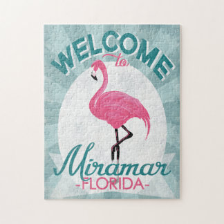 Miramar Florida Pink Flamingo Retro Legpuzzel