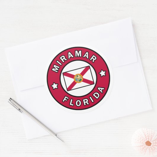 Miramar Florida Ronde Sticker (Envelop)