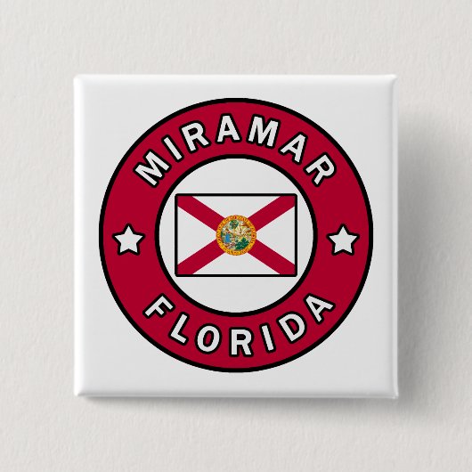 Miramar Florida Vierkante Button 5,1 Cm (Voorkant)