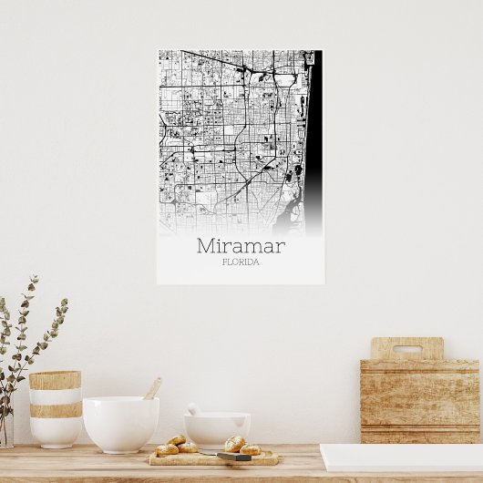 Miramar Map - Florida - City Map Poster (Keuken)