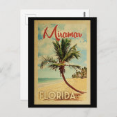 Miramar Palm Tree Vintage Travel Briefkaart (Voorkant / Achterkant)