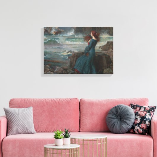 Miranda (door John William Waterhouse) Canvas Afdruk (Insitu (Woonkamer))