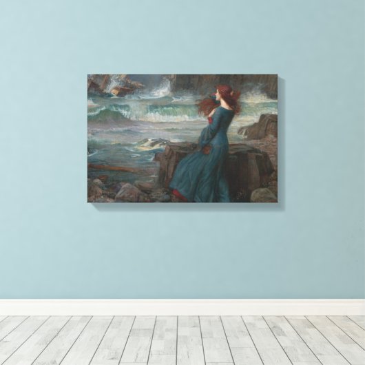 Miranda (door John William Waterhouse) Canvas Afdruk (Insitu (Houten vloer))