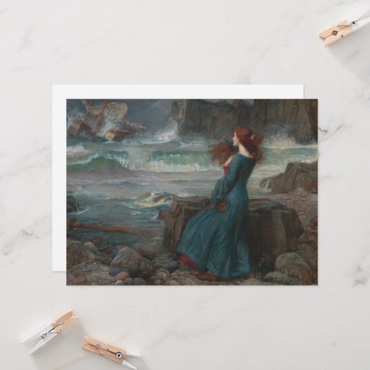 Miranda (door John William Waterhouse) Kaart (Voorkant / Achterkant in situ)