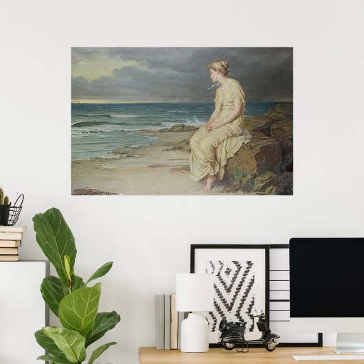 Miranda door John William Waterhouse Poster (Thuiskantoor)