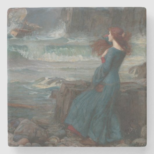 Miranda (door John William Waterhouse) Stenen Onderzetter (Voorkant)