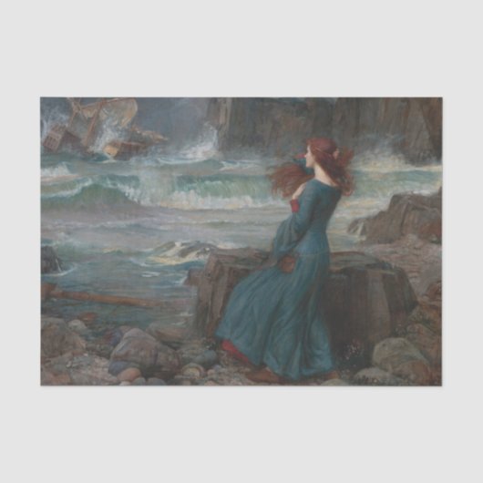 Miranda en de Storm door John William Waterhouse Tissuepapier (Voorkant)