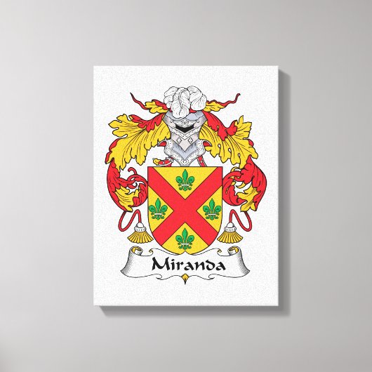 Miranda Family Crest Canvas Afdruk (Voorkant)