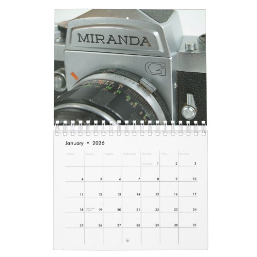  Miranda G 35 mm SLR Camera Calendar 2013 Kalender (Jan 2026)