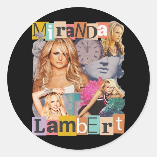 Miranda Lambert Country Music Ronde Sticker (Voorkant)
