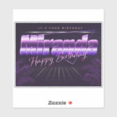 Miranda Name Vorname lila retro Sticker Geburtstag (Vel)
