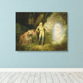 Miranda, Prospero en Ariel van 'The Tempest' door Canvas Afdruk (Insitu (Houten vloer))