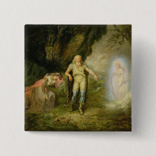 Miranda, Prospero en Ariel van 'The Tempest' door Vierkante Button 5,1 Cm