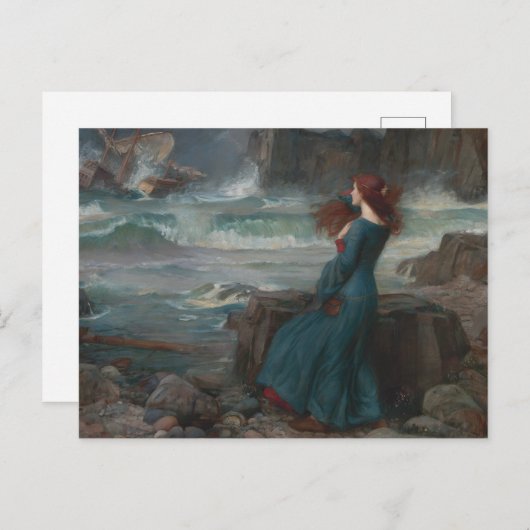 Miranda Tempest John William Waterhouse Art Briefkaart (Voorkant / Achterkant)