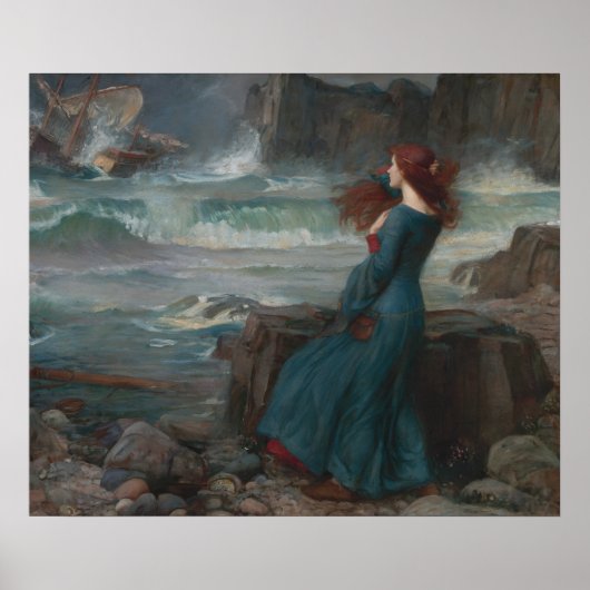 Miranda Tempest John William Waterhouse Art Poster (Voorkant)