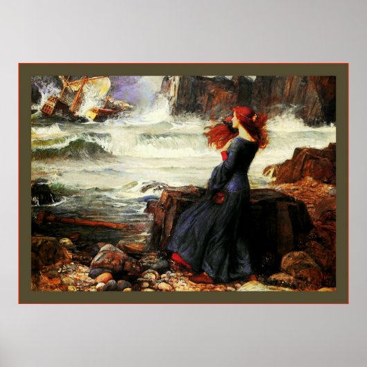 Miranda ~ The Tempest John W. Waterhouse Poster (Voorkant)