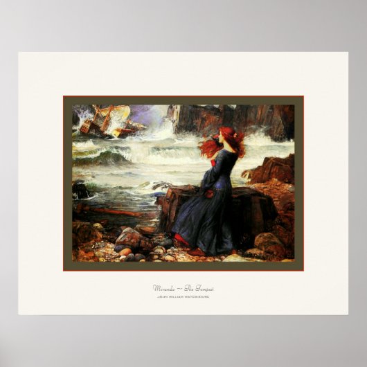 Miranda ~ The Tempest ~ John W. Waterhouse Poster (Voorkant)