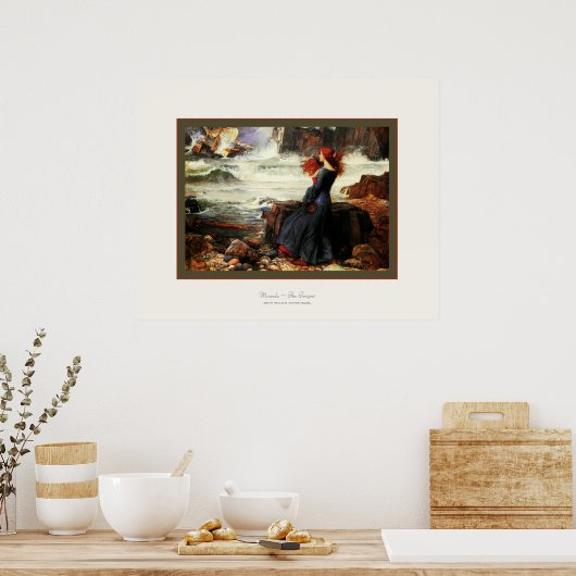 Miranda ~ The Tempest ~ John W. Waterhouse Poster (Keuken)
