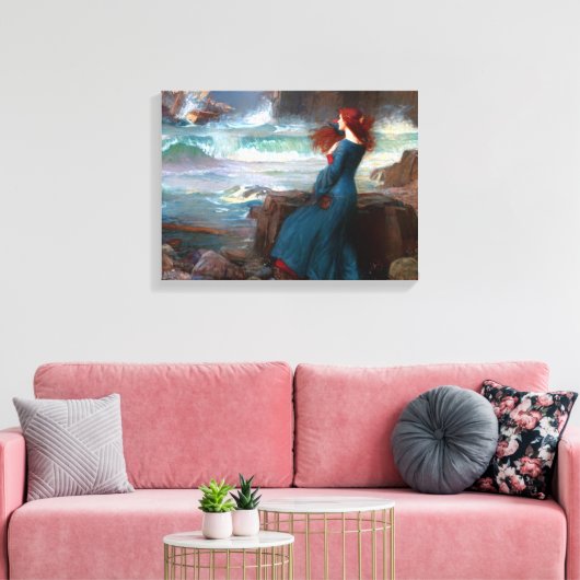 Miranda The Tempest John William Waterhouse Canvas Afdruk (Insitu (Woonkamer))