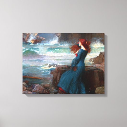 Miranda The Tempest John William Waterhouse Canvas Afdruk (Voorkant)